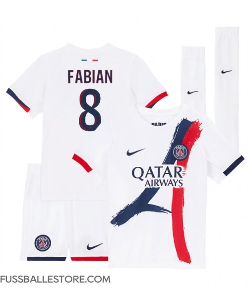 Günstige Paris Saint-Germain Fabian Ruiz #8 Auswärts Trikotsatzt Kinder 2024-25 Kurzarm (+ Kurze Hosen)